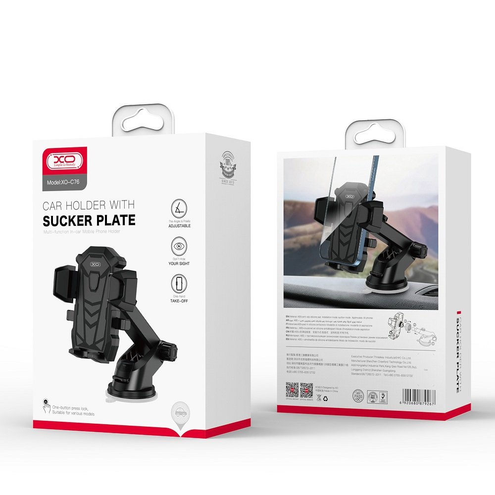 XO car holder C76 black with suction cup (GSM167439) - Image 5