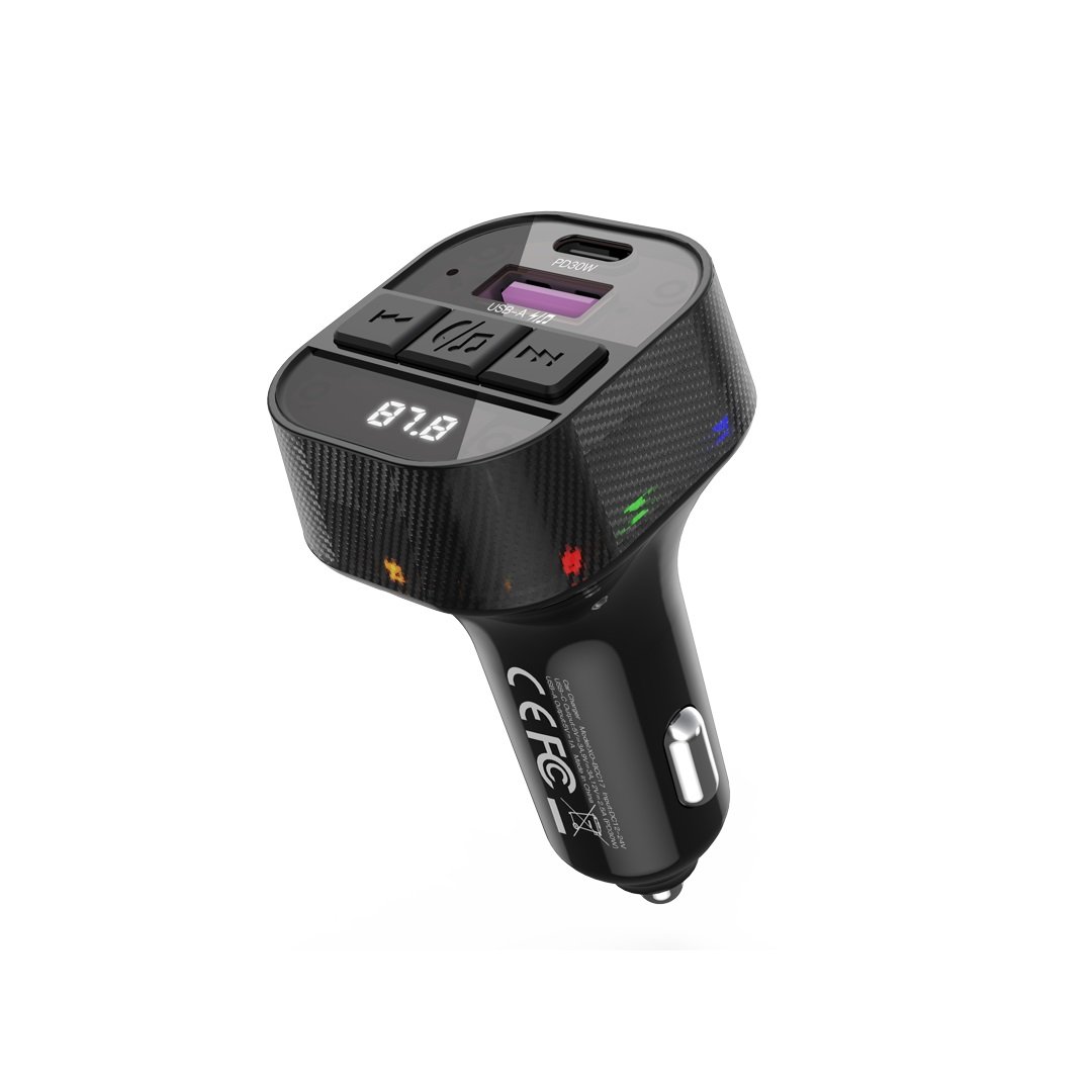 XO transmitter FM BCC17 Bluetooth MP3 car charger 30W black + cable USB-C - USB-C (GSM184876) - Image 2