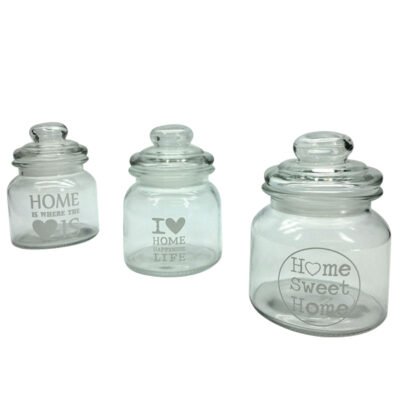 Βαζάκι γυάλινο με σχέδιο love home 650ml [70602942]