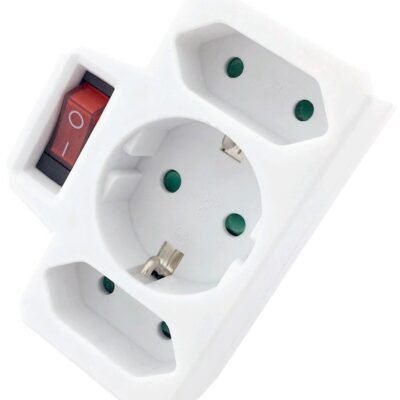 Entac Αντάπτορας Σούκο Σε 2 Διπολικά+1Σούκο+Διακόπτη EPAG-1EE2E-SW (15.005.0010)