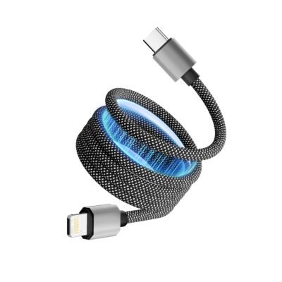 ATC-C6 Μαγνητικό Καλώδιο Φόρτισης & Μεταφοράς Δεδομένων Type-C σε Lightning 27W 1m Μαύρο (20.003.0011)