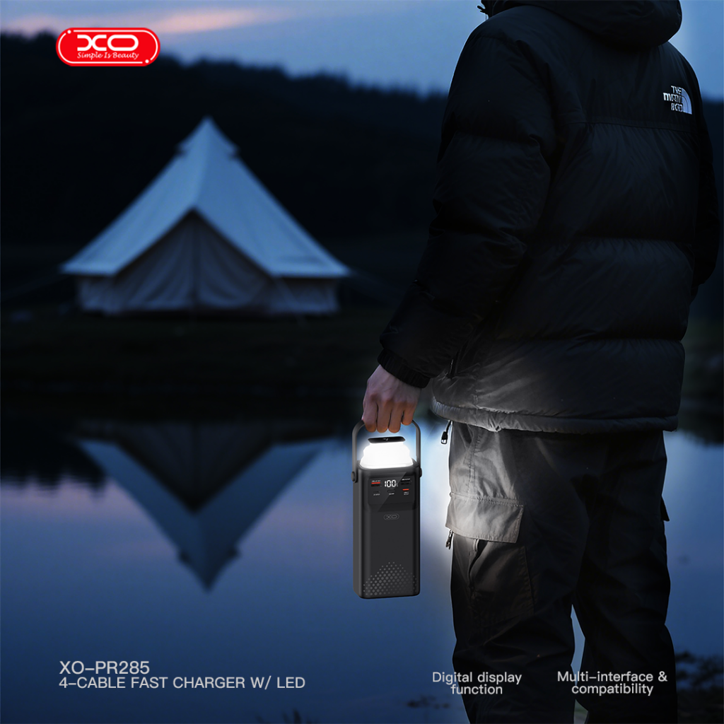 XO PR285 Powerbank PD20W & QC22.5W με 4 Ενσωματομένα Καλώδια & Φωτισμό LED 30.000mAh (16.010.0106) - Image 5