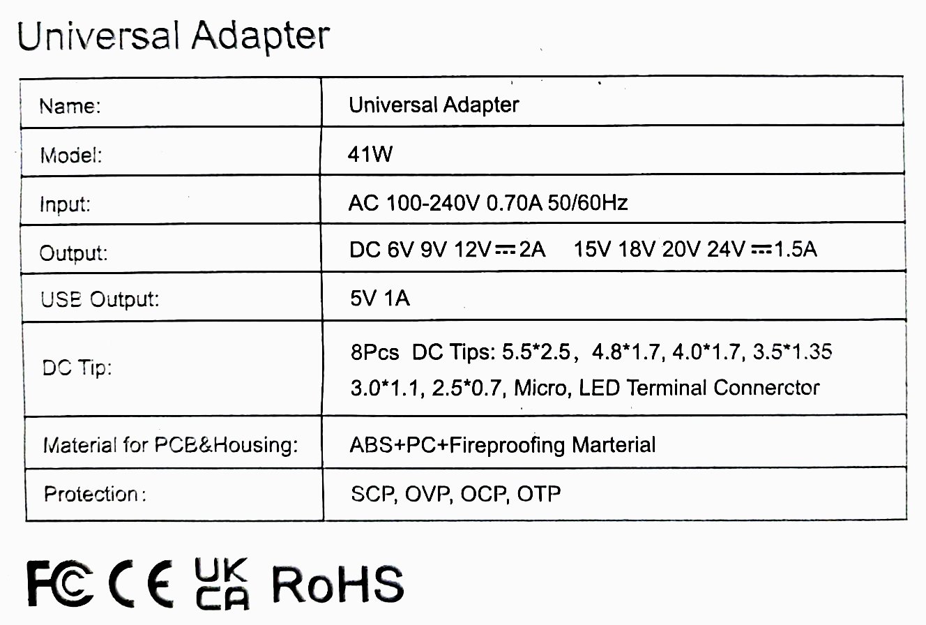 ATC Τροφοδοτικό 41W Switching με 8 κεφαλές 6V-24V (05.007.0053) - Image 6