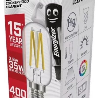 Energizer BEC LED Filament Λάμπα Απορροφητήρα 4W E14 400lm 3000K Θερμό Λευκό (04.008.0004)