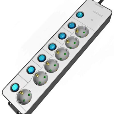 Entac Πολύπριζο 6 Θέσεων με Ξεχωριστούς Διακόπτες 3G1.5 1.5m (15.005.0226)