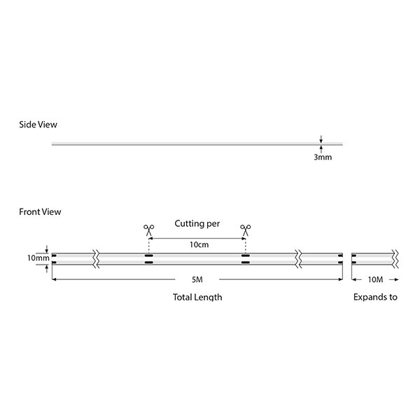 ΤΑΙΝΙΑ LED COB 5M 12W 24V RGBW 3000K 784L/M IP44 PRO (145-72032) - Image 2