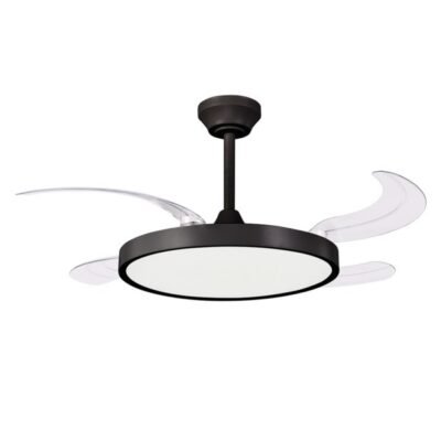 ΑΝΕΜΙΣΤΗΡΑΣ ΟΡΟΦΗΣ ΜΑΥΡΟΣ ΜΕ ΑΝΟΙΓΟΚΛΕΙΟΜΕΝΕΣ ΦΤΕΡΩΤΕΣ Φ107 30W DC MOTEΡ ΜΕ LED ΦΩΣ 36W ΚΑΙ ΚΟΝΤΡΟΛ (300-25090)