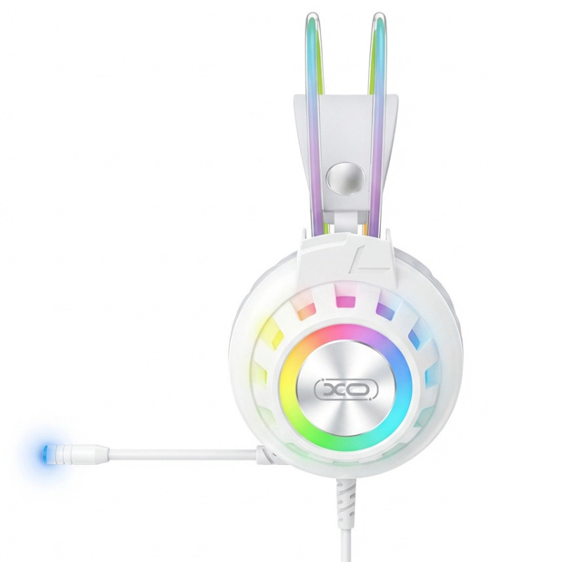 XO GE10 Gaming Ενσύρματα Ακουστικά RGB με Μικρόφωνο Λευκά (16.003.0203) - Image 2