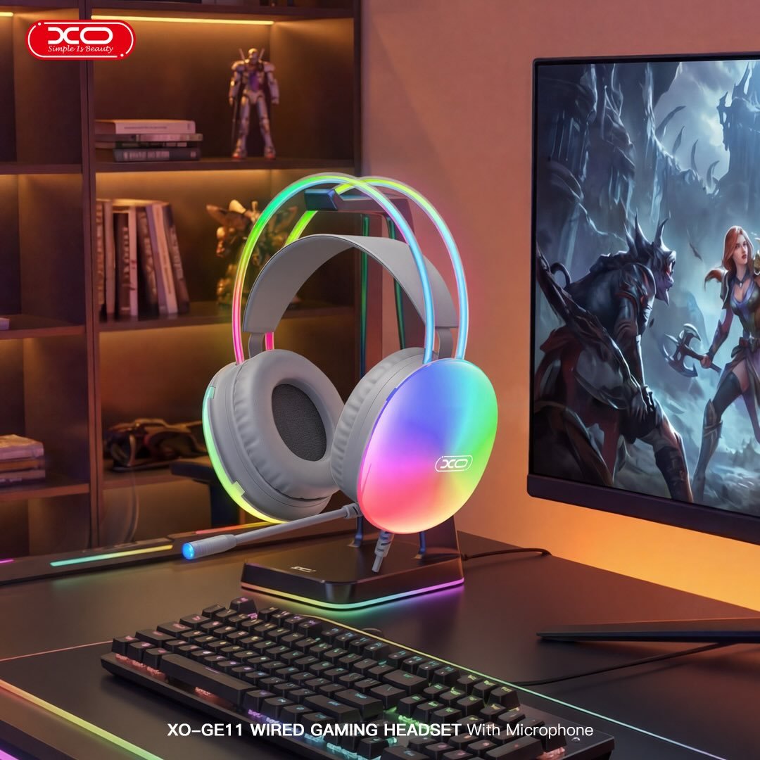 XO GE11 Gaming Ενσύρματα Ακουστικά με RGB Φωτισμό & Μικρόφωνο Λευκά (16.003.0201) - Image 3