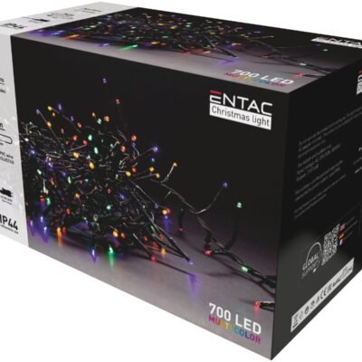 Entac Χριστουγεννιάτικα Λαμπάκια IP44 700 LED Ψείρες Πολύχρωμα 14m (15.004.0048)