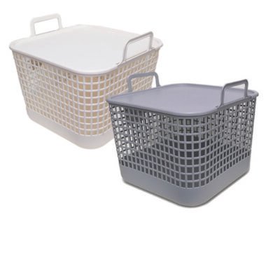 Πλαστικό καλάθι πλυμένων με καπάκι 52lt [70101993]