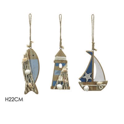 Καλοκαιρινό ξύλινο κρεμαστό διακοσμητικό 22cm [77420808]