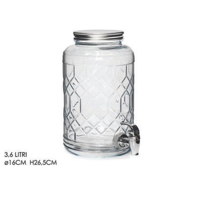 Γυάλινο βάζο αεροστεγές με βρυσάκι 3600ml [77703401]