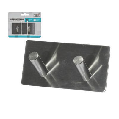 Αυτοκόλλητο κρεμαστράκι inox 2 θέσεων [77726066]