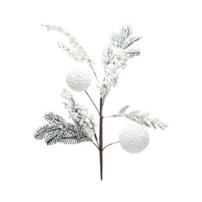 ΠΙΚ ΜΕ ΛΕΥΚΕΣ ΧΙΟΝΙΣΜΕΝΕΣ ΜΠΑΛΕΣ ΚΑΙ BERRIES, 54cm (600-49282)