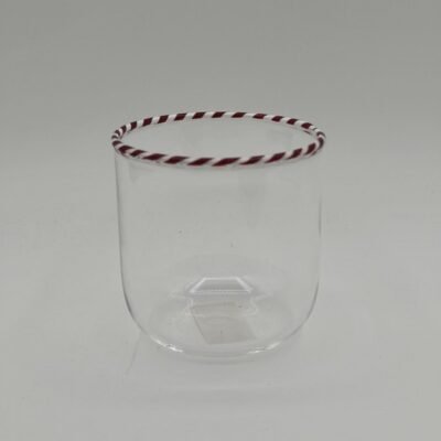 ΓΥΑΛΙΝΟ ΠΟΤΗΡΙ ΜΕ CANDY ΣΧΕΔΙΟ, ΣΕΤ 2ΤΜΧ, 8x8x8cm (600-48859)