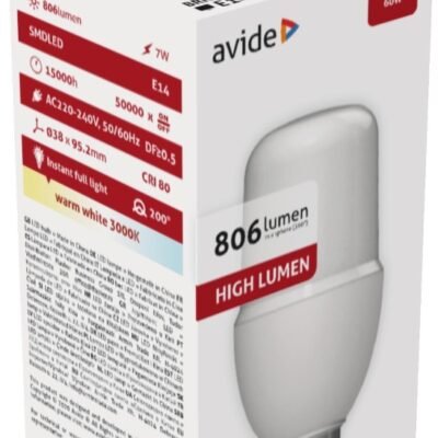 Avide LED Bright Stick Bulb T37 7W E14 Θερμό 3000K (15.001.1923)