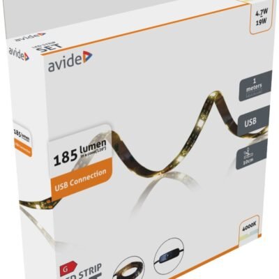 Avide LED Ταινία Blister 5V SMD5050 30LED Λευκό IP65 1m (15.001.1965)
