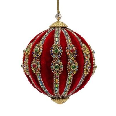 ΒΕΛΟΥΔΙΝΗ ΜΠΑΛΑ, ΚΟΚΚΙΝΗ, ΠΟΛΥΤΕΛΕΙΑΣ, ΜΕ ΧΡΩΜΑΤΙΣΤΕΣ ΠΕΤΡΕΣ, 10cm (600-49160)