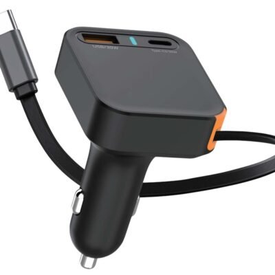 ATC-CA15 Φορτιστής Αυτοκινήτου με Επεκτεινόμενο Καλώδιο USB-A & Type-C 65W (20.008.0017)