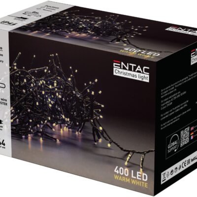 Entac Χριστουγεννιάτικα Λαμπάκια IP44 400 LED Ψείρες Πολύχρωμα 8m (15.004.0086)