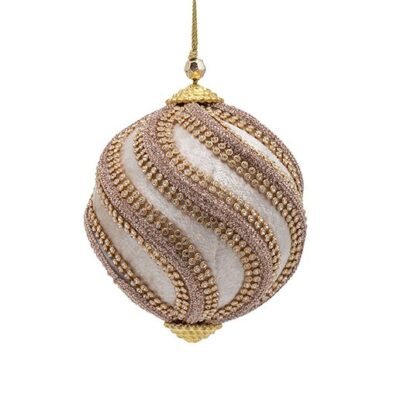 ΒΕΛΟΥΔΙΝΗ ΜΠΑΛΑ, ΙΒΟΥΑΡ, ΠΟΛΥΤΕΛΕΙΑΣ, ΜΕ ΧΡΥΣΕΣ ΛΩΡΙΔΕΣ, 10cm (600-49155)