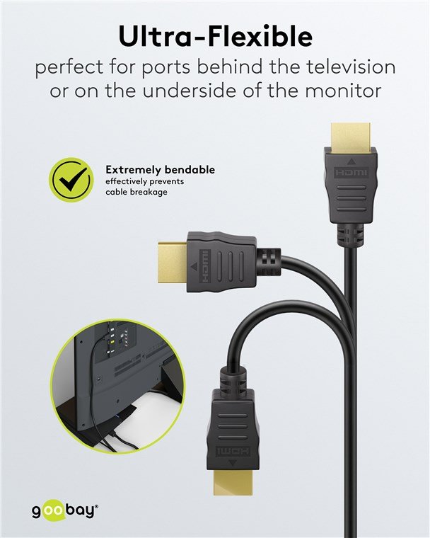 Goobay Καλώδιο HDMI Ethernet Υψηλής Ταχύτητας 4K/60Hz 18Gbit/s Μαύρο 0,5μ 80096 (11.002.0029) - Image 10