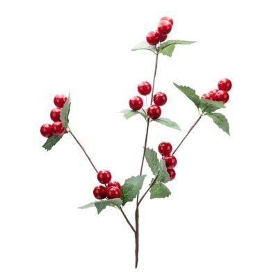 ΚΛΑΔΙ ΜΕ ΜΠΟΥΚΕΤΑΚΙΑ ΑΠΌ ΚΟΚΚΙΝΑ ΜΕΤΑΛΛΙΖΕ BERRIES ΚΑΙ ΠΡΑΣΙΝΑ ΦΥΛΛΑΡΑΚΙΑ, 59cm (600-49429)