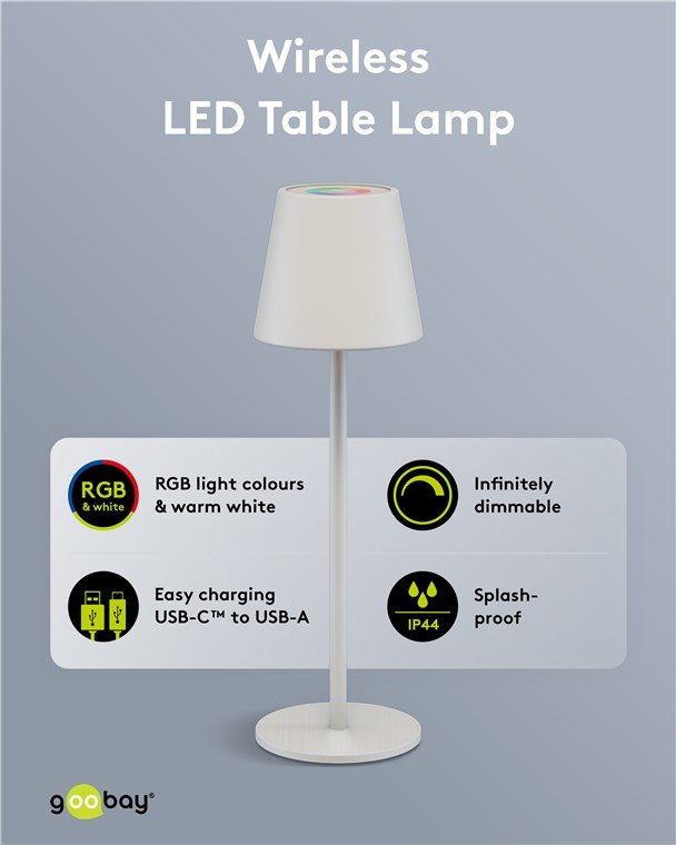 Goobay Ασύρματο Επιτραπέζιο Φωτιστικό LED RGBW 1 m (11.004.0001) - Image 15