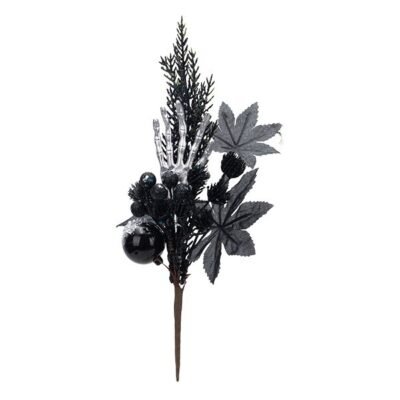 ΠΙΚ HALLOWEEN ΜΕ ΜΑΥΡΑ ΦΥΛΛΑ ΚΑΙ ΣΚΕΛΕΤΟΣ ΠΑΛΑΜΗΣ,  39cm (600-49259)