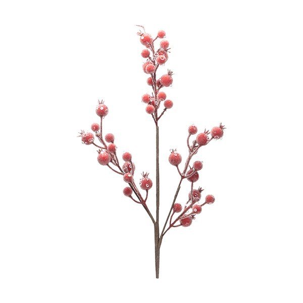 ΚΛΑΔΙ ΜΕ ΠΑΓΩΜΕΝΑ BERRIES ΚΑΙ ΚΡΥΣΤΑΛΛΑΚΙΑ, 53cm (600-49242)