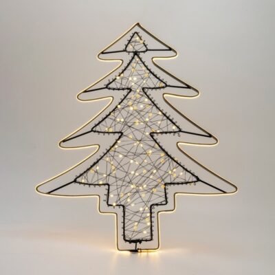 ΦΩΤΙΖΟΜΕΝΟ ΔΕΝΤΡΟ 37x45cm, 100 MINI LED, ΜΕΤΑΣΧΗΜΑΤΙΣΤΗ, ΜΑΥΡΟΣ ΜΕΤΑΛΛΙΚΟΣ ΣKEΛETOΣ, ΜΑΥΡΟ ΧΑΛΚΙΝΟ ΚΑΛΩΔΙΟ, ΘΕΡΜΟ ΛΕΥΚΟ LED, ΘΕΡΜΗ ΛΕΥΚΗ COB ΤΑΙΝΙΑ LED 2m, ΠΡΟΕΚΤΑΣΗ ΠΑΡΟΧΗΣ 3m, IP44 (600-23644)