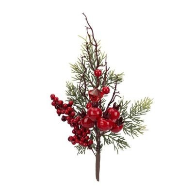 ΠΙΚ ΜΕ ΚΟΚΚΙΝΟ ΚΡΥΣΤΑΛΛΙΖΕ BERRY ΚΑΙ ΜΗΛΑΡΑΚΙ, 25cm (600-49226)