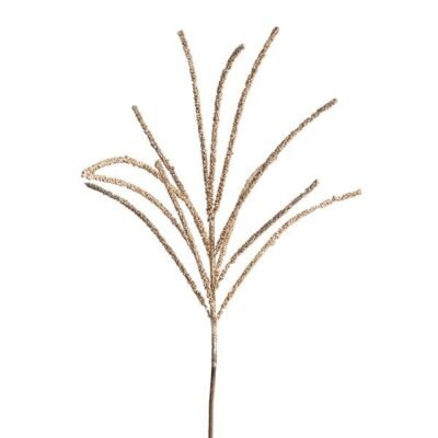 ΚΛΑΔΙ GRASS, ΜΕ ΡΟΖ GOLD GLITTER, 67cm (600-48240)