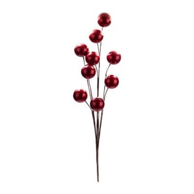 ΚΛΑΔΙ ΜΠΟΥΚΕΤΟ ΜΕ ΜΕΤΑΛΛΙΖΕ ΚΟΚΚΙΝΑ BERRIES, 72cm (600-49667)