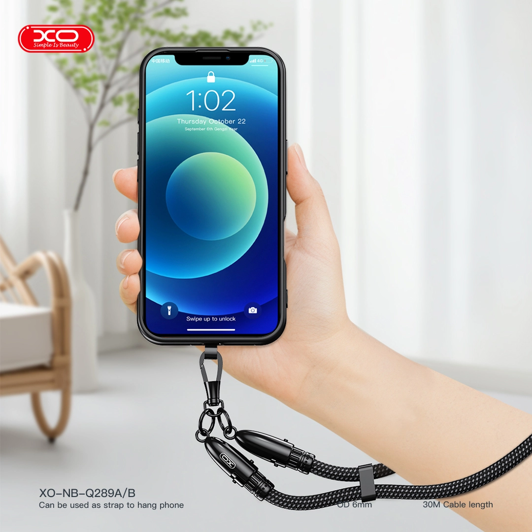 XO NB-Q289B Καλώδιο Φόρτισης & Μεταφοράς Δεδομένων Type-C σε Type-C Πλεκτό 60W Μαύρο 20cm (16.005.0413) - Image 5