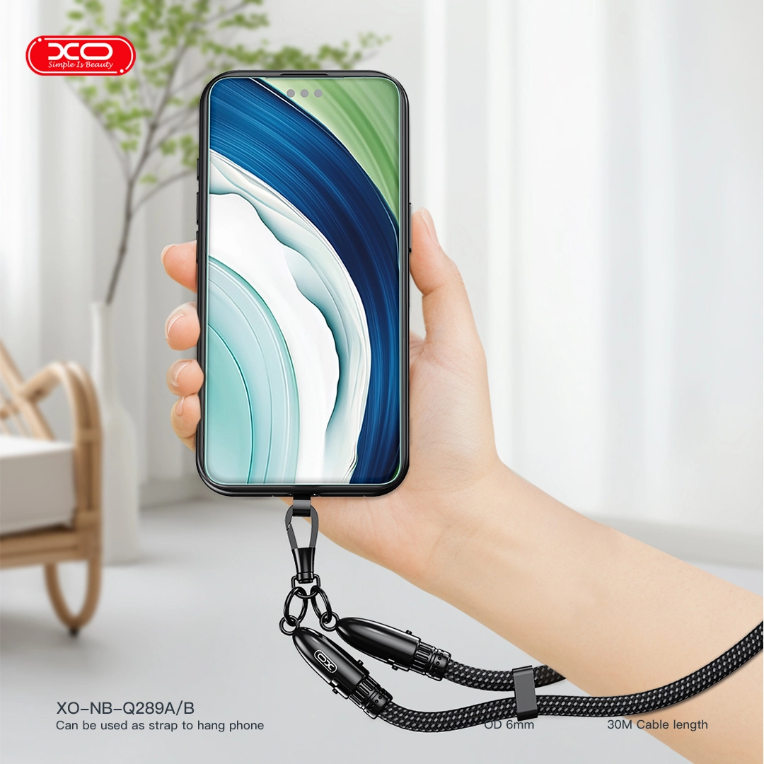 XO NB-Q289B Καλώδιο Φόρτισης & Μεταφοράς Δεδομένων Type-C σε Type-C Πλεκτό 60W Μαύρο 20cm (16.005.0413) - Image 6