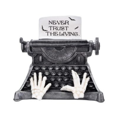 VINTAGE ΓΡΑΦΟΜΗΧΑΝΗ ΜΕ ΕΠΙΓΡΑΦΗ ”NEVER TRUST THE LIVING”, ΠΟΛΥΡΕΖΙΝ, 17×11.5×14.2cm (600-48602)