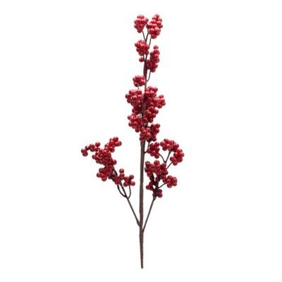 ΚΛΑΔΙ ΜΕ ΚΟΚΚΙΝΑ ΜΙΚΡΑ ΜΕΤΑΛΛΙΖΕ BERRIES, 59cm (600-49415)