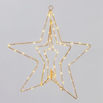 ΤΡΙΠΛΟ ΑΣΤΕΡΙ ΦΩΤΙΖΟΜΕΝΟ 40cm, 90 MINI LED, ΜΕΤΑΣΧΗΜΑΤΙΣΤΗ, TIMER, ΣΑΜΠΑΝΙ ΜΕΤΑΛΛΙΚΟΣ ΣΚΕΛΕΤΟΣ, ΑΣΗΜΙ ΧΑΛΚΙΝΟ KAΛΩΔIO, ΘΕΡΜΟ ΛΕΥΚΟ LED & ΘΕΡΜΟ ΛΕΥΚΟ FLASH LED, ΠΡΟΕΚΤΑΣΗ ΠΑΡΟΧΗΣ 3m, IP44 (600-22607)
