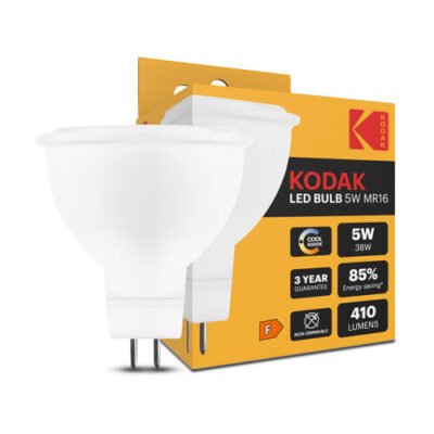 KODAK Max Λαμπτήρας LED Spot από Aλουμίνιο & Πλαστικό 5W MR16 100° 4000K 410lm (31.005.0015)