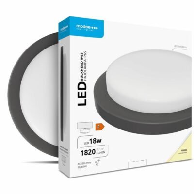 Modee LED Στρογγυλή Απλίκα 18W 4000K IP65 Μαύρο ERP (40.001.0075)