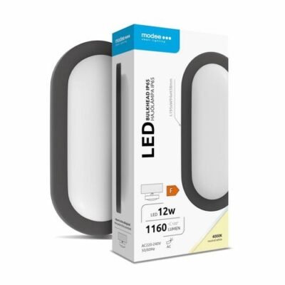 Modee LED Οβάλ Απλίκα 12W 4000K IP65 1160lm Μαύρο ERP (40.001.0074)