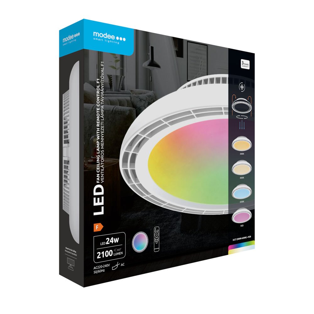 Modee Ανεμιστήρας Οροφής LED 24W RGB 3CCT με Τηλεχειριστήριο (40.001.0076) - Image 10