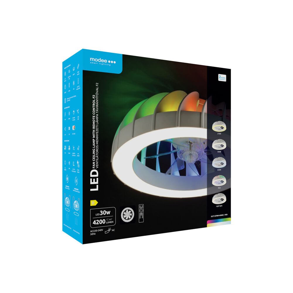 Modee Ανεμιστήρας Οροφής LED 30W RGB 3CCT με Τηλεχειριστήριο (40.001.0077) - Image 9
