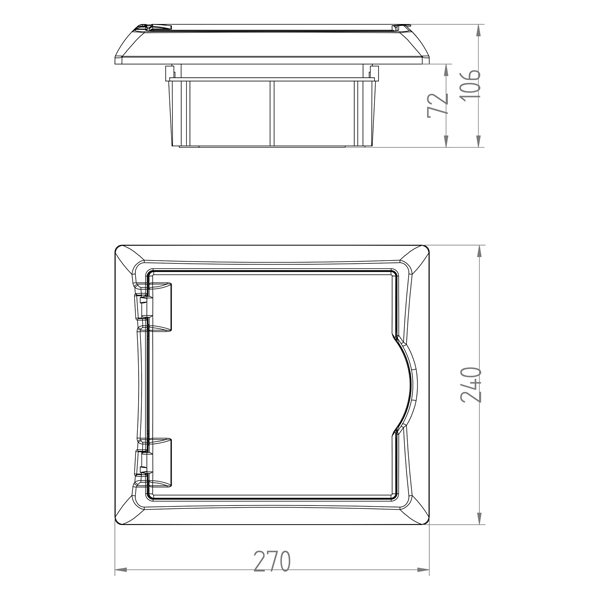 ΠΙΝΑΚΑΣ ΧΩΝΕΥΤΟΣ ΠΛΑΣΤΙΚΟΣ ECONOMIC 1X6 IP 40 (PE+N) (151-25030) - Image 2