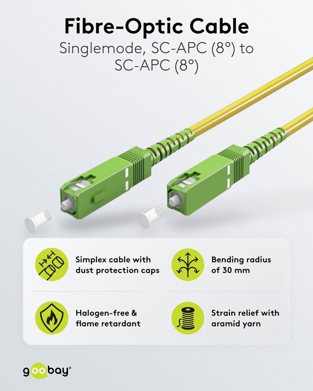 Goobay Καλώδιο Οπτικής FTTH Ίνας Μονής Λειτουργίας OS2 Κίτρινο 10μ (11.001.0026) - Image 8