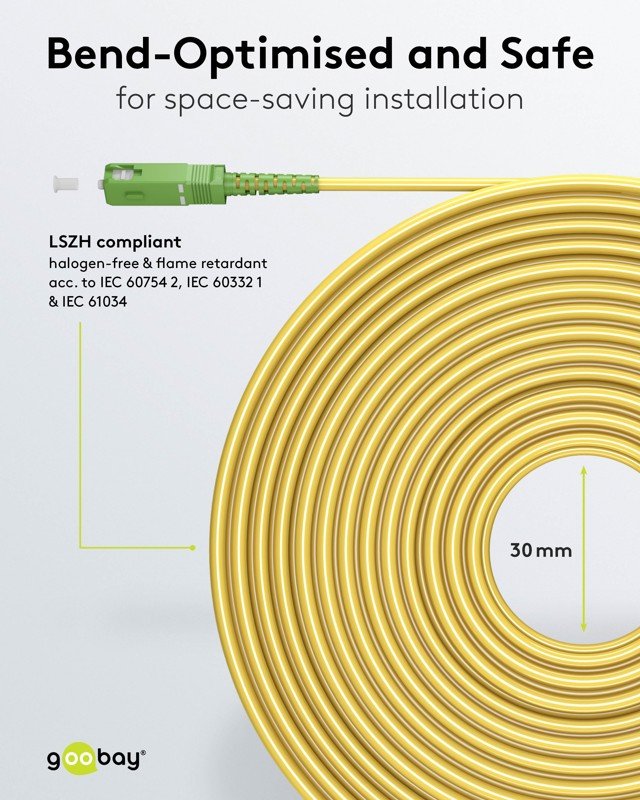Goobay Καλώδιο Οπτικής FTTH Ίνας Μονής Λειτουργίας OS2 Κίτρινο 10μ (11.001.0026) - Image 6