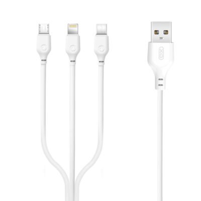 XO NB103 2.0A 3 σε 1 Καλώδιο USB Λευκό (16.005.0357)