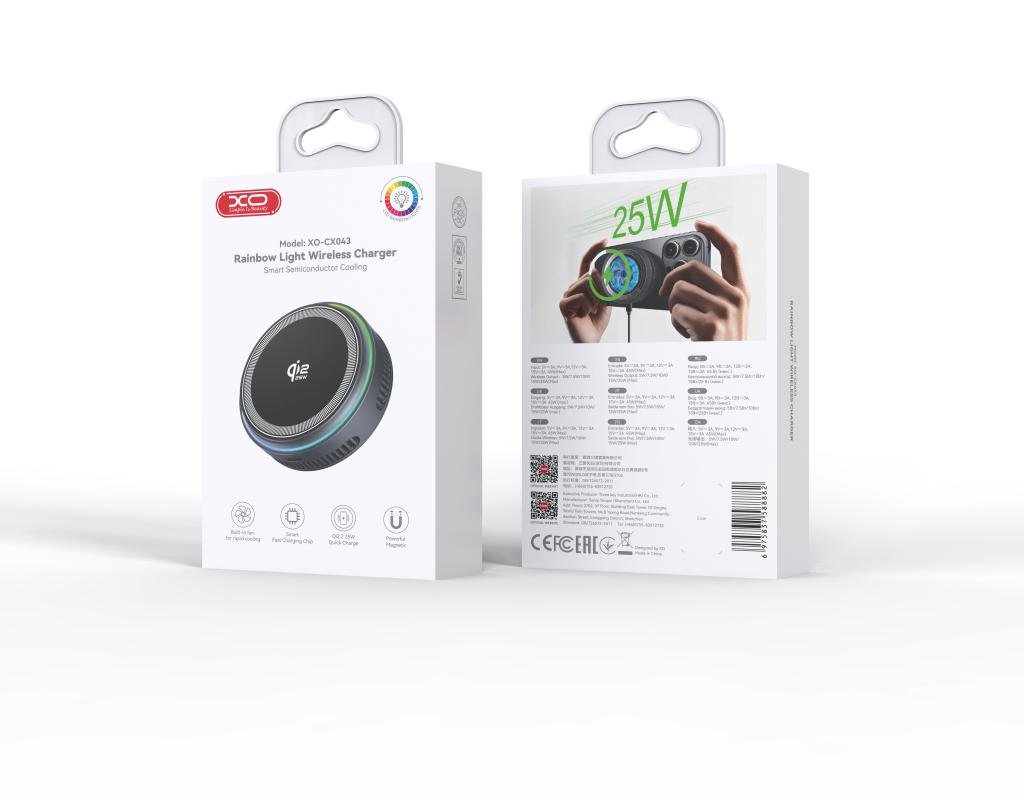 XO CX043 Smart Ασύρματος Φορτιστής με Ψύξη 25W & LED (16.006.0415) - Image 2
